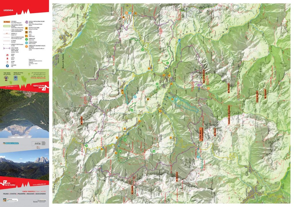 Cartina dei Sentieri Val di Zoldo